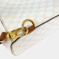 مملوكة مسبقًا Celine White Brown Macadam Twin Backpack