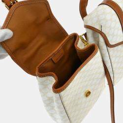 مملوكة مسبقًا Celine White Brown Macadam Twin Backpack
