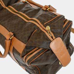 مملوكة مسبقًا حقيبة سيلين "دافل" كانفاس مكادام مطلية بني