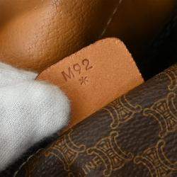 مملوكة مسبقًا حقيبة سيلين "دافل" كانفاس مكادام مطلية بني