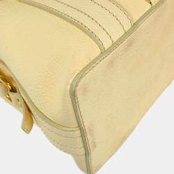 Pre Owned حقيبة يد جلد كريم سيلين