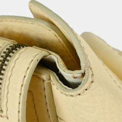 Pre Owned حقيبة يد جلد كريم سيلين