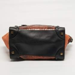 مملوكة مسبقًا Celine Luggage Mini Black/Brown Python and Leather Tote