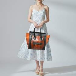 مملوكة مسبقًا Celine Luggage Mini Black/Brown Python and Leather Tote