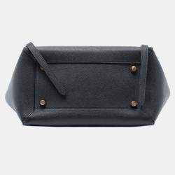 Pre Owned Celine Black Mini Grained Calfskin Belt Bag