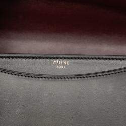 Pre Owned Celine Black Small Leather Case Chain Flap