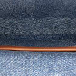 Pre Owned Celine Blue Matelasse Denim Monochrome Chain Shoulder Bag