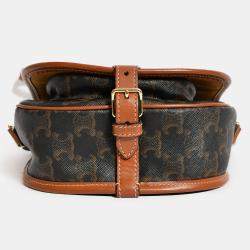 Pre Owned Celine 2020 Brown Triomphe Canvas/Leather Folco Crossbody