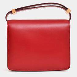 مملوكة مسبقًا حقيبة صندوقية صغيرة سيلين جلد أحمر كلاسيكية 2016