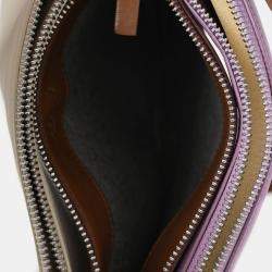 Pre Owned حقيبة تريو صغيرة سيلين جلد أرجواني/بني