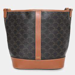 مملوكة مسبقًا حقيبة باكيت تريومف متوسطة قماش/جلد بني سيلين