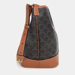 مملوكة مسبقًا حقيبة باكيت تريومف متوسطة قماش/جلد بني سيلين