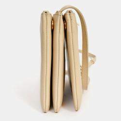 مملوكة مسبقًا Celine 2016 Beige Leather Trio Crossbody