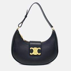 Pre Owned Celine Black Leather Ava Triumph Bag Medium