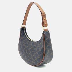 مملوكة مسبقًا Celine Brown Canvas Triumph Ava Hobo Bag
