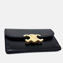 Pre Owned حافظة بطاقات سيلين تريومف جلد أسود