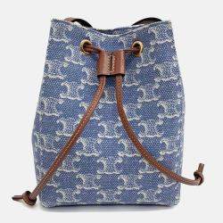 Pre Owned Celine Blue Denim Triumph Denim Micro Sailor