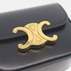 Pre Owned Celine Black Leather Triumph Mini Crossbody Bag
