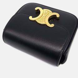 Pre Owned Celine Black Leather Triumph Mini Crossbody Bag
