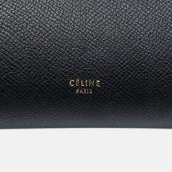 مملوكة مسبقًا حقيبة سيلين ساتشيل حزام جلد عجل محبب صغيرة سوداء