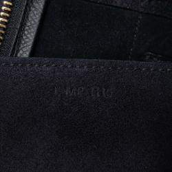 مملوكة مسبقًا حقيبة سيلين ساتشيل حزام جلد عجل محبب صغيرة سوداء