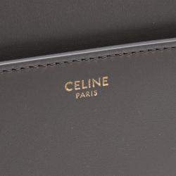 Pre Owned Celine 16 Seize Medium Handbag  Leather  Gray