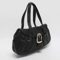 Pre Owned Celine Black Leather Shoulder Bag