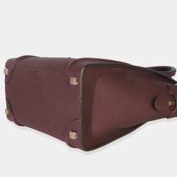 مملوكة مسبقًا حقيبة سيلين مايكرو لاغيدج جلد عجل برغندي مطبوع