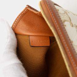 Pre Owned حقيبة كلتش على سلسلة سيلين تريومف قماش مطلي أبيض