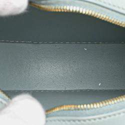 Pre Owned Celine Blue Small Calfskin Cuir Triomphe Oval Crossbody