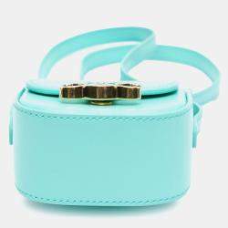 Pre Owned جراب للأيربودز من سيلين جلد أزرق تريومف مع حزام