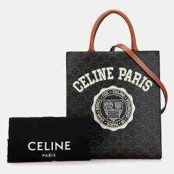 Pre Owned حقيبة سيلين كاباس عمودية طباعة باريس تريومف، قماش مُغطى بني صغير