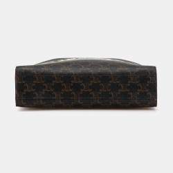 Pre Owned حقيبة سيلين كاباس عمودية طباعة باريس تريومف، قماش مُغطى بني صغير