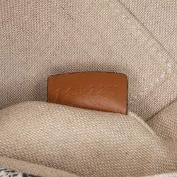 Pre Owned حقيبة كروس بودي بميني تريومف قماش وجلد عجل بني أزرق سيلين