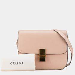 Pre Owned حقيبة سيلين كلاسيكية صندوقية جلد عجل وردي متوسط