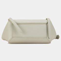 مملوكة مسبقًا Celine White Nano Grained Calfskin Belt Bag