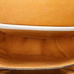 مملوكة مسبقًا Celine Brown White Medium Triomphe Coated Canvas Folco Crossbody