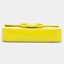 مملوكة مسبقًا حقيبة كتف سلسلة سيليين جلد عجل تريومف صفراء