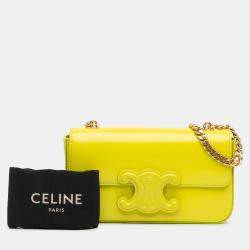 Pre Owned حقيبة كتف سلسلة سيلين تريومف جلد عجل أصفر