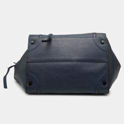 Pre Owned Celine Blue Large Grained Calfskin Phantom Luggage Tote