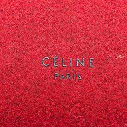مملوكة مسبقًا Celine Black Red Mini Felt and Calfskin Belt Satchel