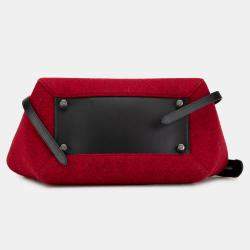 مملوكة مسبقًا Celine Black Red Mini Felt and Calfskin Belt Satchel