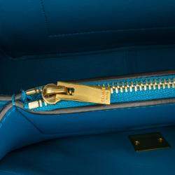 Pre Owned Celine Black Blue Leather Frame Shoulder Bag