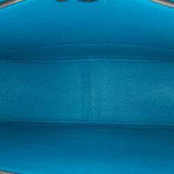 Pre Owned Celine Black Blue Leather Frame Shoulder Bag