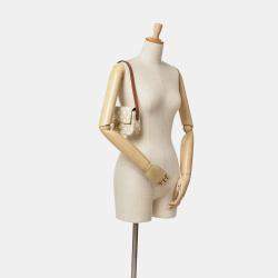 Pre Owned Celine White Triomphe Coated Canvas Claude Shoulder Bag