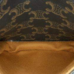 مملوكة مسبقًا Celine Brown Medium Triomphe Coated Canvas Folco Crossbody