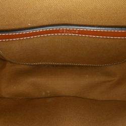 مملوكة مسبقًا Celine Brown Medium Triomphe Coated Canvas Folco Crossbody