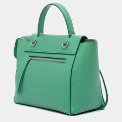 Pre Owned حقيبة حزام سيلين عجل محبب أخضر صغيرة