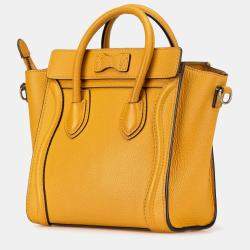 مملوكة مسبقًا Celine Yellow Nano Leather Luggage Tote