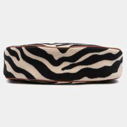مملوكة مسبقًا Celine Brown Zebra Print Canvas Ava Shoulder Bag